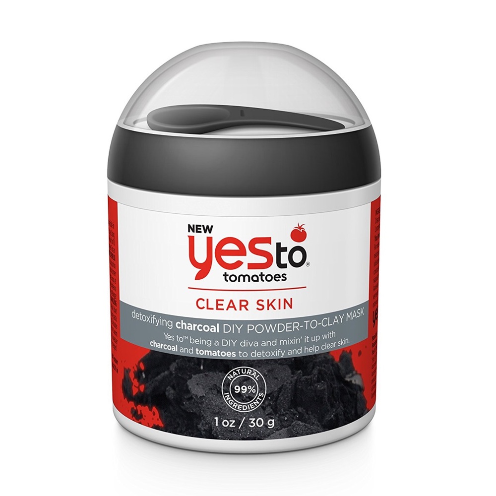 Yes To Tomatoes Detoxifying Charcoal DIY Powder to Clay Mask Jar